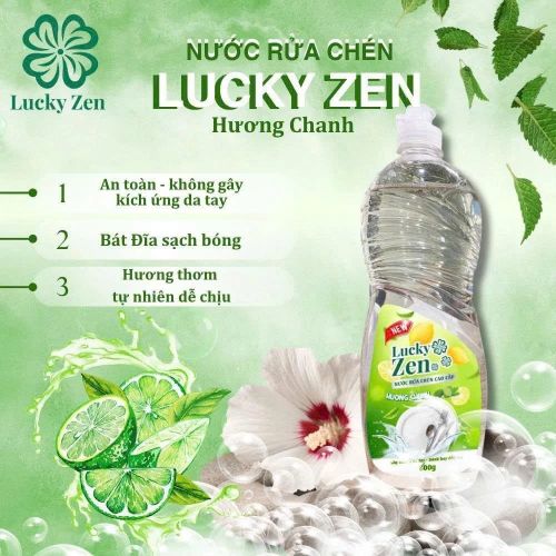 Nước rửa chén Lucky Zen Hương Chanh 800ml